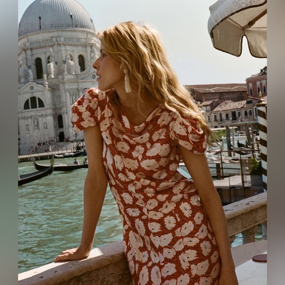 DOEN ALNA DRESS IN ROUGE FLEURS D'ANEMONE, new without tags, never worn. - Picture 4 of 16